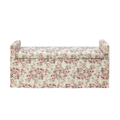 Shabby Chic Xitlali Storage Bench In Red