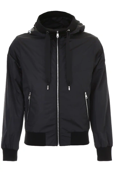 Dolce & Gabbana Bomber With Hood In Black