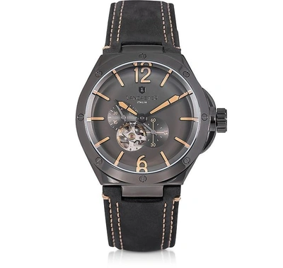 Lancaster Montres Homme Space Shuttle Meccanico - Montre Homme En Acier Inoxydable Gris Anthracite Avec Bracel In Noir