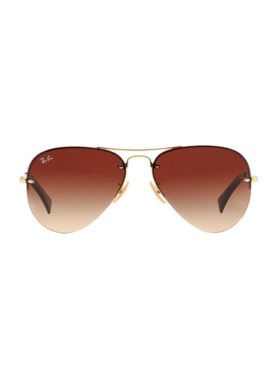 Ray Ban Two-tone Aviator Frame Sunglasses In Brown