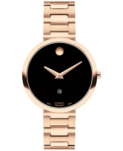 Movado Women's Museum Classic Swiss Automatic Red Physical Vapor Deposition Bracelet Watch 32mm Women's Sho In Rose Gold