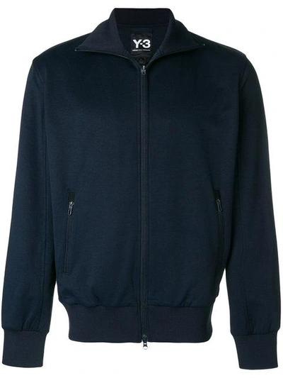 Y-3 Logo Printed Zipped Sweatshirt - Blue