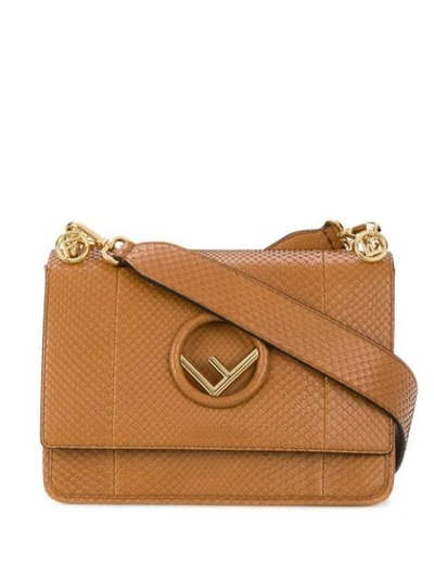 Fendi 'kan I F' Pythonleder-handtasche - Braun In Brown