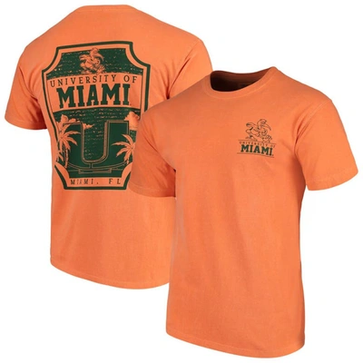 Image One Orange Miami Hurricanes Comfort Colors Campus Icon T-shirt