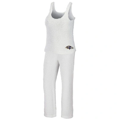 Wear By Erin Andrews Cream Baltimore Ravens Plus Size Cozy Scoop Neck Tank Top & Pants Set