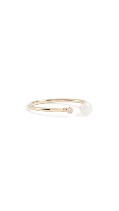 Ariel Gordon Jewelry Pearl & Diamond Ring In Pearl/gold