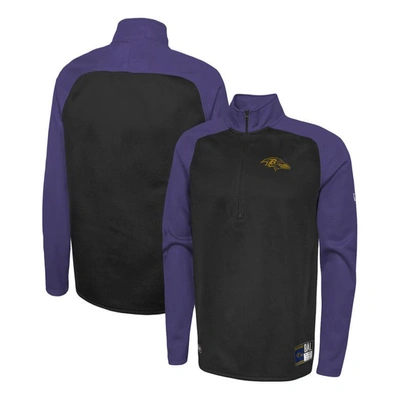 New Era Black Baltimore Ravens Combine Authentic O-line Raglan Half-zip Jacket