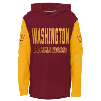 Outerstuff Kids' Youth Burgundy Washington Commanders Heritage Long Sleeve Hoodie T-shirt