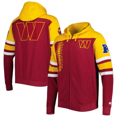 Starter Burgundy Washington Commanders Extreme Full-zip Hoodie Jacket