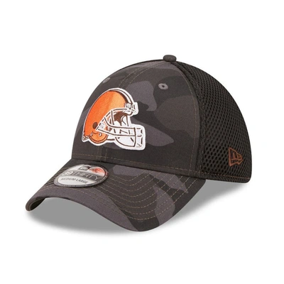 New Era Men's  Camo, Black Cleveland Browns Logo Neo 39thirty Flex Hat In Camo,black