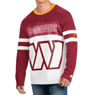 Starter Men's  Burgundy, White Washington Commanders Halftime Long Sleeve T-shirt In Burgundy,white