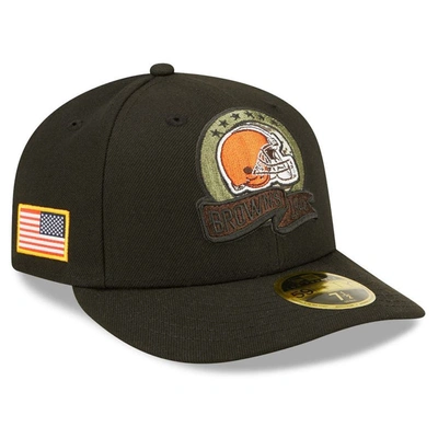 New Era Black Cleveland Browns 2022 Salute To Service Low Profile 59fifty Fitted Hat