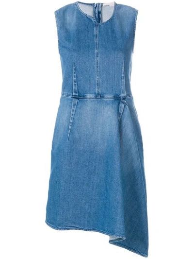 Stella Mccartney Blue Draped Denim Dress In Classic Blue
