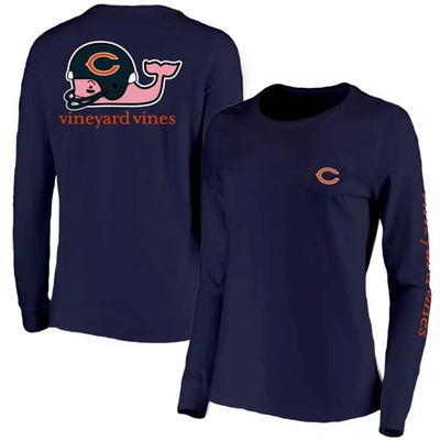 Vineyard Vines Navy Chicago Bears Helmet Long Sleeve T-shirt