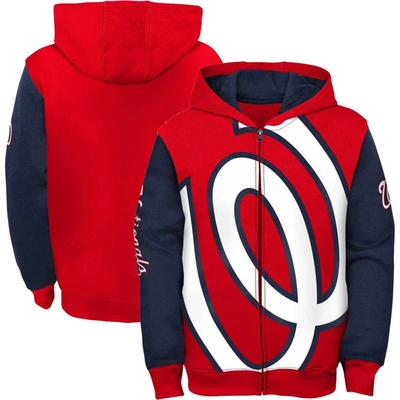 Outerstuff Kids' Youth Red Washington Nationals Poster Board Full-zip Hoodie