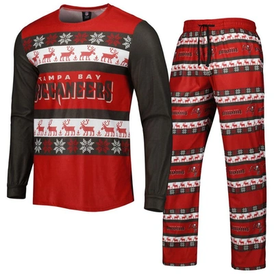 Foco Red Tampa Bay Buccaneers Team Ugly Pyjama Set