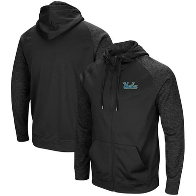 Colosseum Black Ucla Bruins Blackout 3.0 Tonal Raglan Full-zip Hoodie