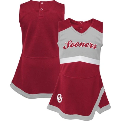 Outerstuff Kids' Girls Youth Crimson Oklahoma Sooners Cheer Captain Jumper Dress