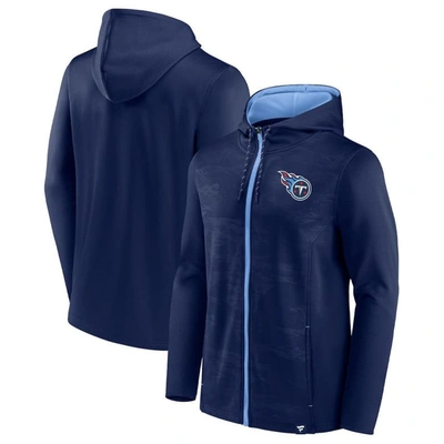 Fanatics Branded Navy/light Blue Tennessee Titans Ball Carrier Full-zip Hoodie