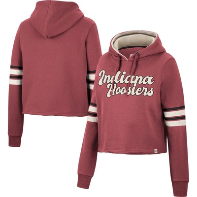 Colosseum Crimson Indiana Hoosiers Retro Cropped Pullover Hoodie