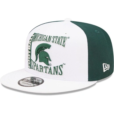 New Era Men's  White, Green Michigan State Spartans Retro Sport 9fifty Snapback Hat In White,green