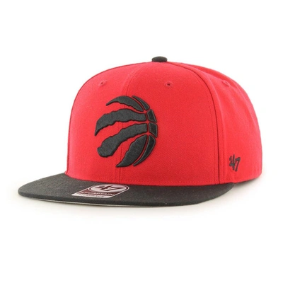 47 '  Red/black Toronto Raptors Two-tone No Shot Captain Snapback Hat