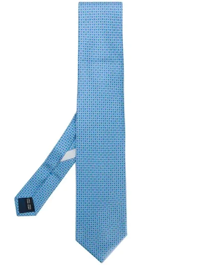 Ferragamo Patterned Tie In Blue