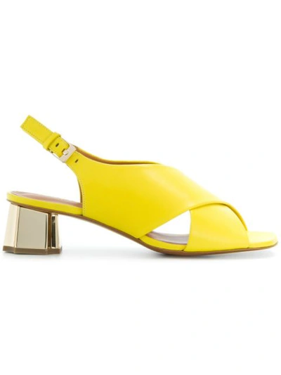 Robert Clergerie Laora Cross Strap Sandals In Yellow