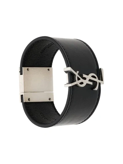 Saint Laurent Logo Bracelet In Black