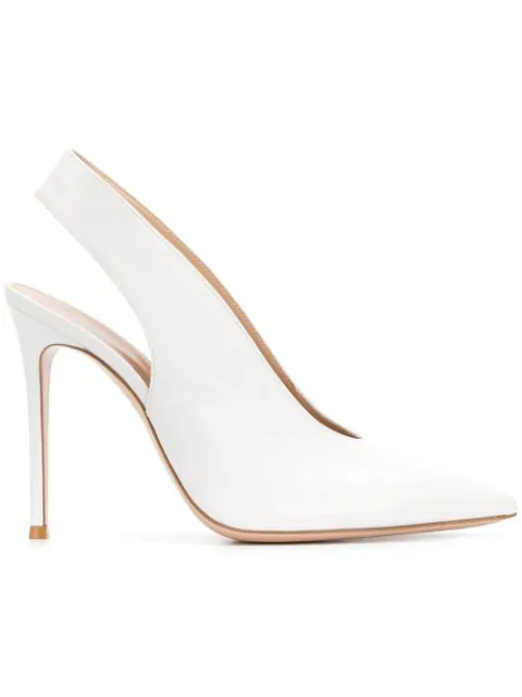slingback pumps white