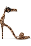 Gianvito Rossi Portofino 100 Leopard-print Calf Hair Sandals In Leopard Print