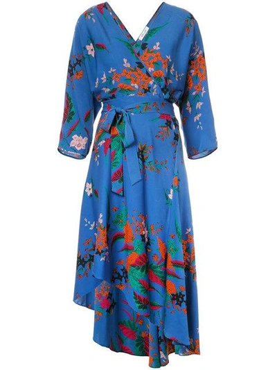 Diane Von Furstenberg Eloise Asymmetric Mini Dress In Blue