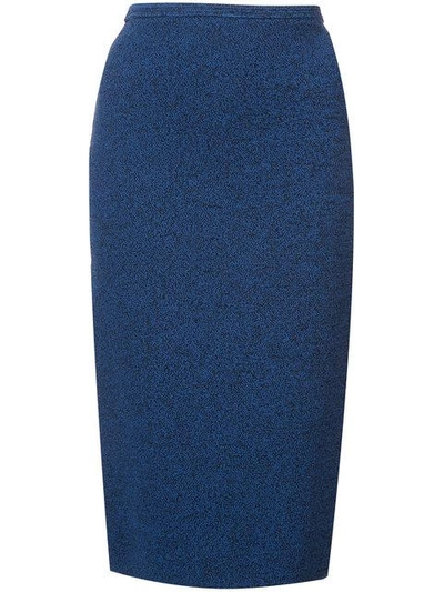 Diane Von Furstenberg Dvf  Sweater Melange Pencil Skirt - Blue