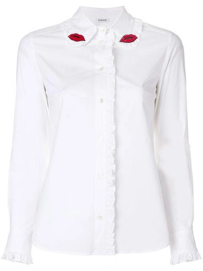 P.a.r.o.s.h . Lips Beaded Shirt - White