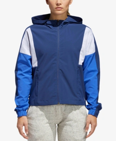 Adidas Originals Adidas Colorblocked Wind Jacket In Noble Indigo / Hi-res Blue