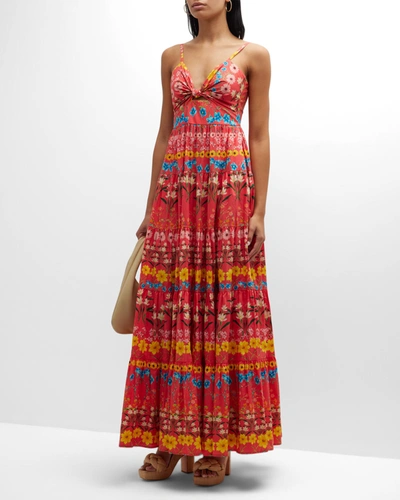 Cara Cara Delilah Floral Cotton Spaghetti-strap Maxi Dress In Multi