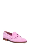 Santoni Famed Suede Penny Loafers In Pink