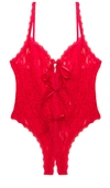 Hanky Panky Racy Signature Lace Open Teddy In Red