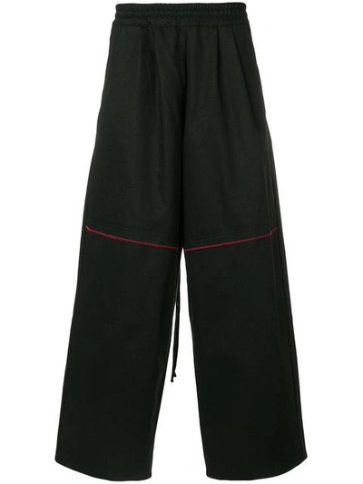 Komakino Piped Wide Leg Trousers In Black