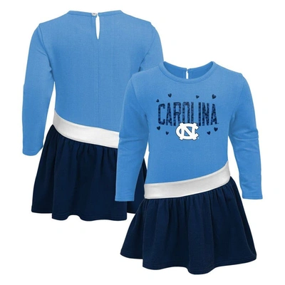 Outerstuff Kids' Toddler Carolina Blue North Carolina Tar Heels Heart To Heart French Terry Dress In Light Blue