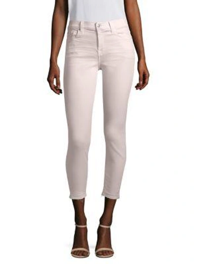 7 For All Mankind The Ankle Skinny Jeans With Released Hem In Pink Sunrise
