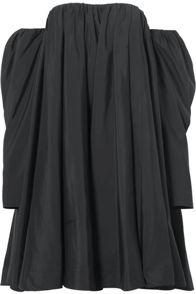 Calvin Klein 205w39nyc Off-the-shoulder Ruffled Shell Dress In Black