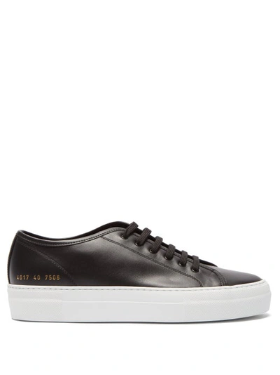 Common Projects Tournament Flatform Leather Trainers In Black