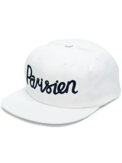 Maison Kitsuné Parisien Cap In White