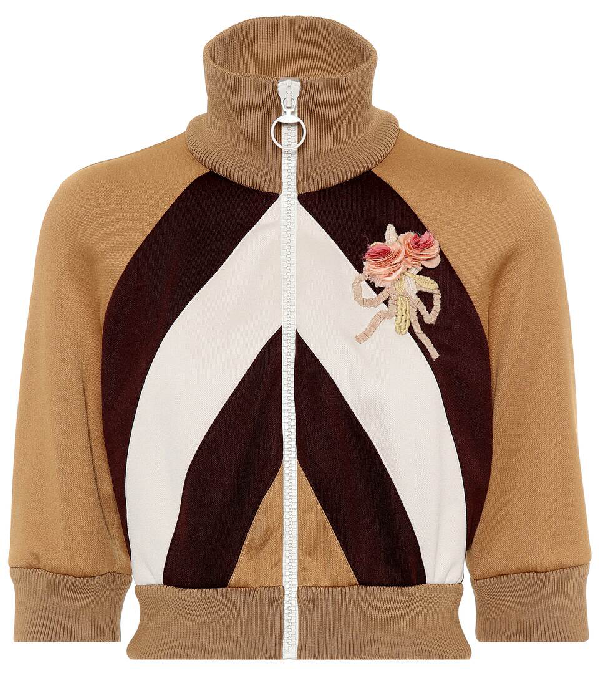 Gucci Cropped Cotton Blend Track Jacket In Female ModeSens