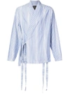 Siki Im Striped Kimono Shirt Jacket - Blue