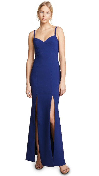 Likely Alameda Sleeveless Corset Slip Gown In Blueprint