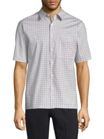 Theory Bruner Dot Print Button-down Shirt In Seed