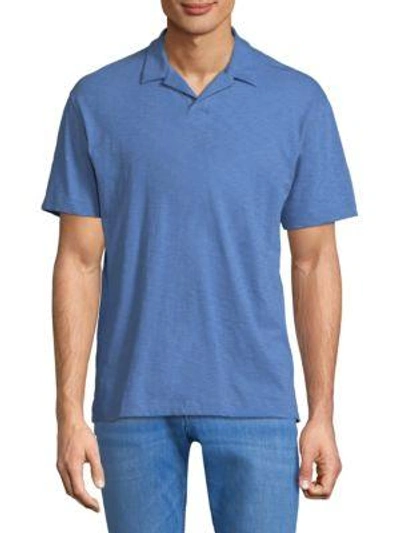Theory Short-sleeve Cotton Polo In Tidal