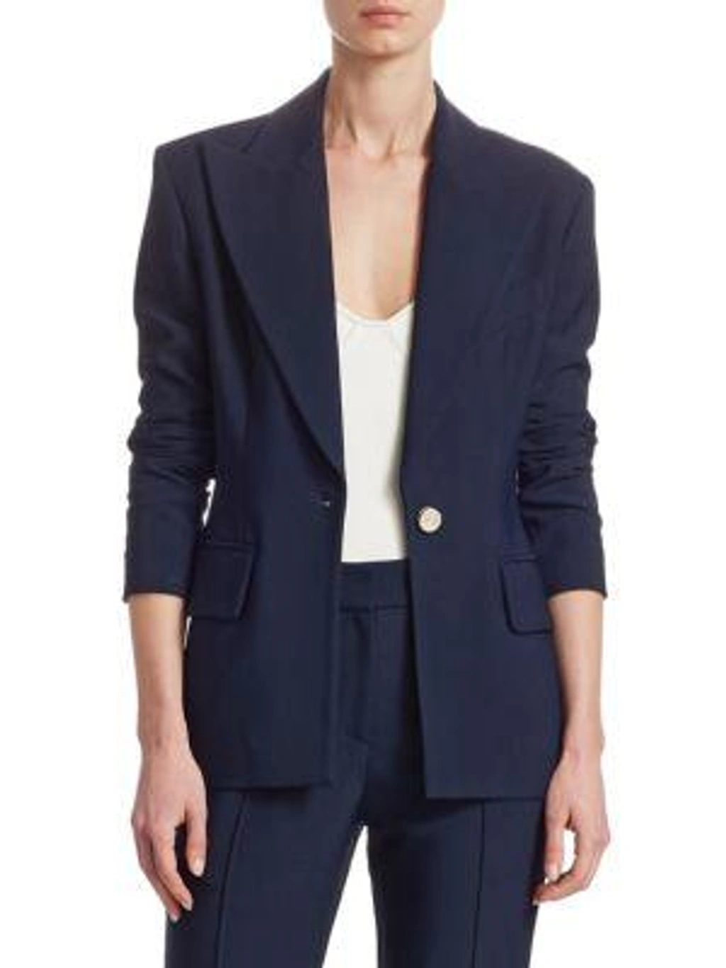 【KHAITE】 \"Sofia\" NAVY Viscose BLAZER KHAITE】 /